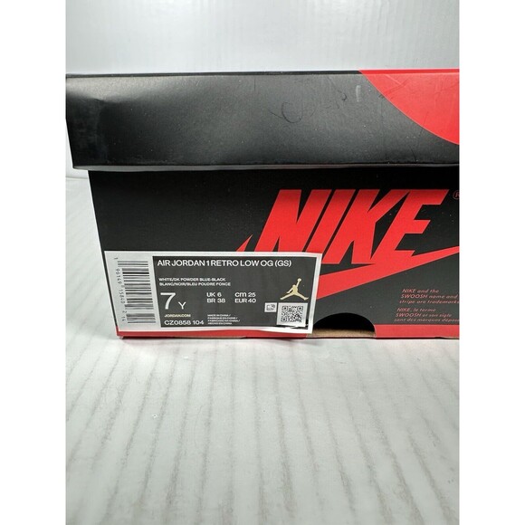 Nike 7Y / 8.5 Women Air Jordan 1 Low Retro OG UNC/Powder Blue CZ0858-104 NEW - Picture 9 of 9